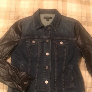 Ann Taylor Denim & Faux Leather Jacket